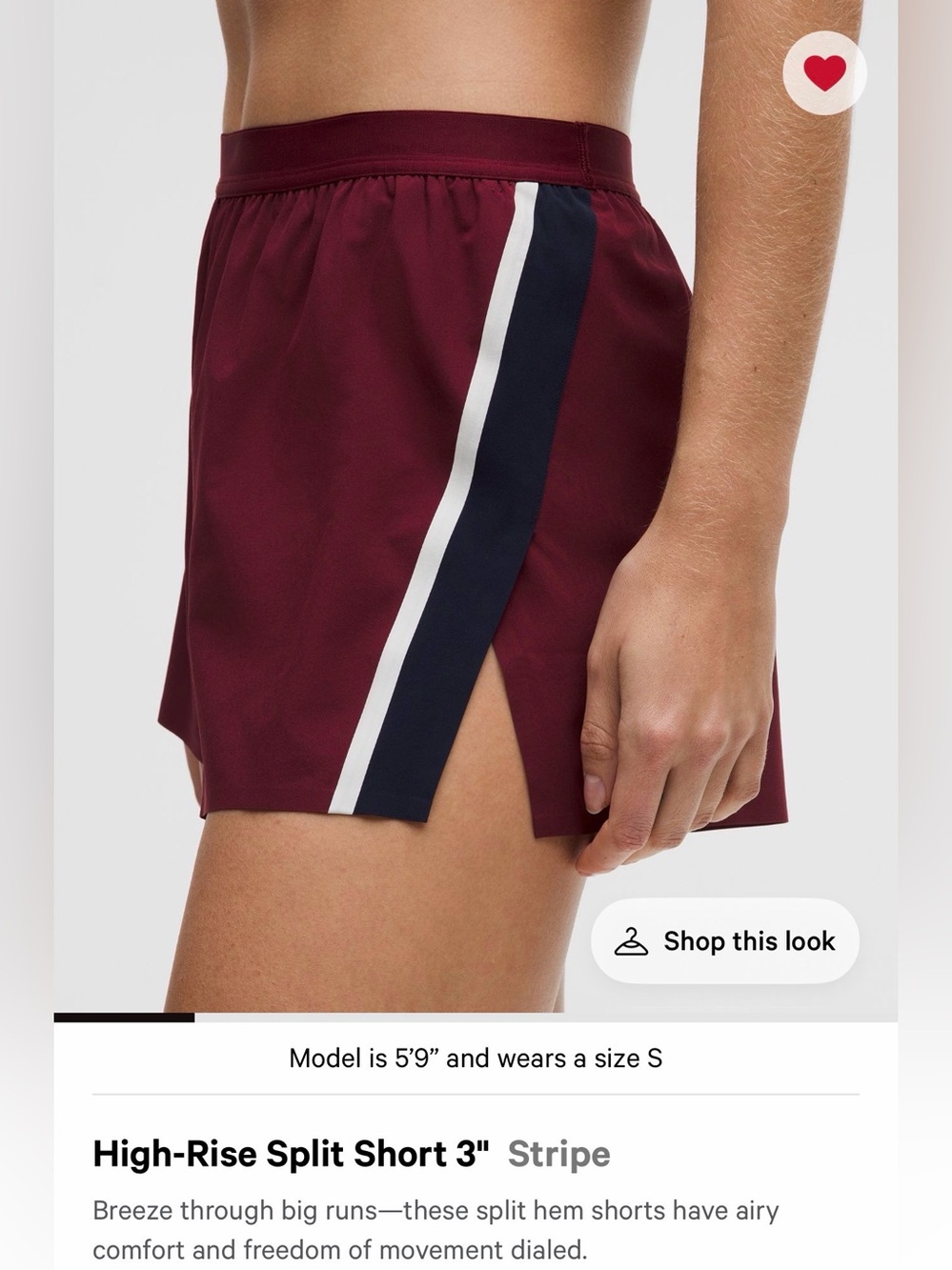 Lululemon High-Rise Split Short 3”